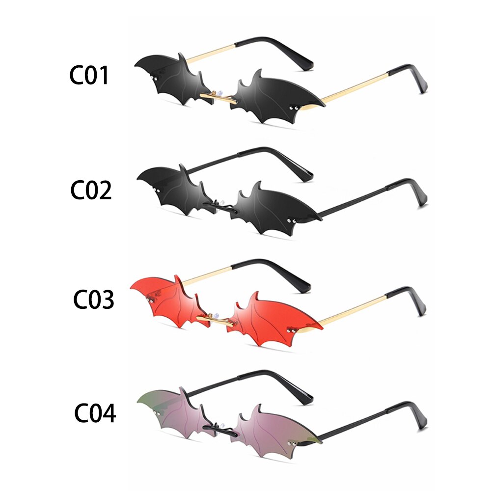 Zonnebril Voor Vrouwen Mannen Retro Randloze Vleermuis Vorm Zonnebril UV400 True Film Lens Eyewear Streetwear Trending