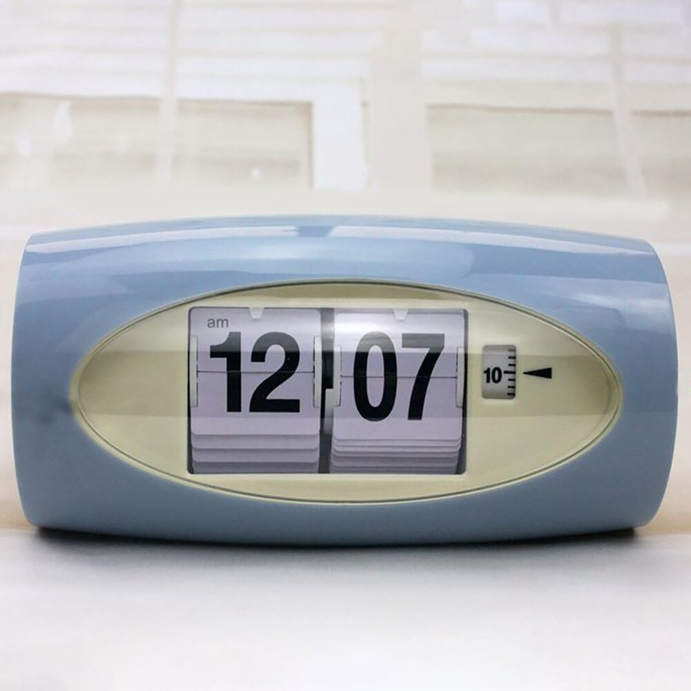 Table 12 Hours Alarm Clock Number Page Turning Auto Flip Home Decor Watch