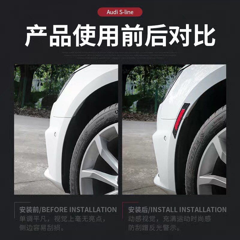 2Pcs/Set Car Reflective Safety Warning Strip Tape Universal Car Bumper Reflective Strips Secure Reflector Stickers Decals