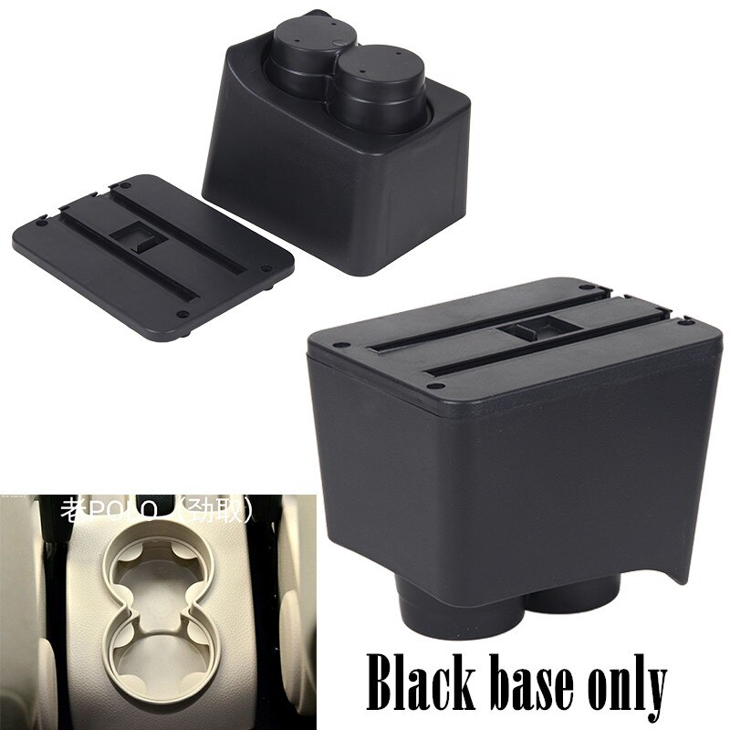 For VW Polo Mk4 2002 Polo Vivo Center Centre Console Storage Box Armrest 2003 2004 2005 2006 2007: Black base only