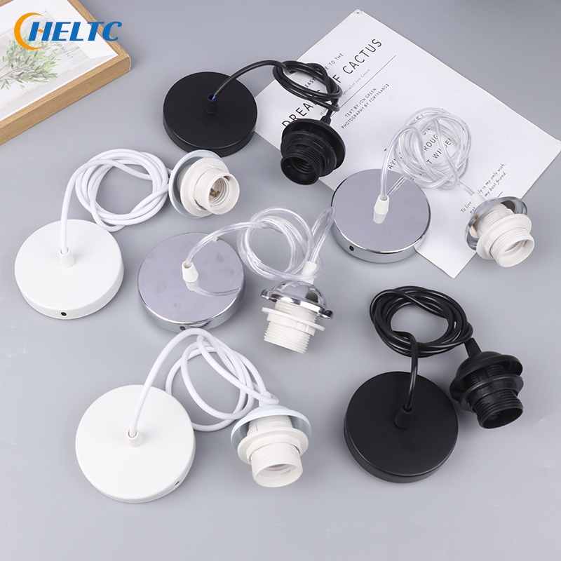 Retro E27 Hanging Lamp Holder With 1m/1.5m Hanging Wire Ceiling Lamp Holder Socket Lamp Base For Household Hanging Pendant Light