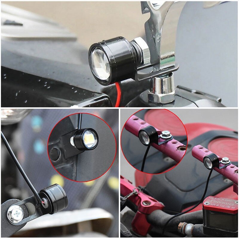 1 par de luces estroboscópicas para motocicleta, ojo de águila, luz de circulación diurna para motocicleta, faro antiniebla, accesorios para motocicleta