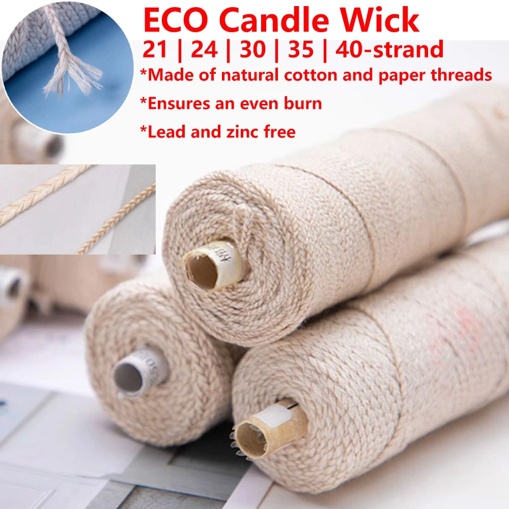 Kit de herramientas para hacer velas, mecha de vela de 100m/rollo, hechos a mano ecológicos para entusiastas, mechas de algodón para herramientas de fabricación de velas DIY