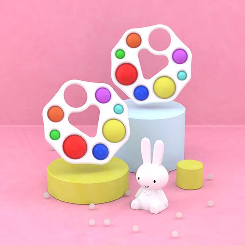 Simple Dimple Fidget Toy Sensory Toys Simple Dimple For Adults And Ki Ds, Portable Fidget Toy With Buckle Ring Stress Relief