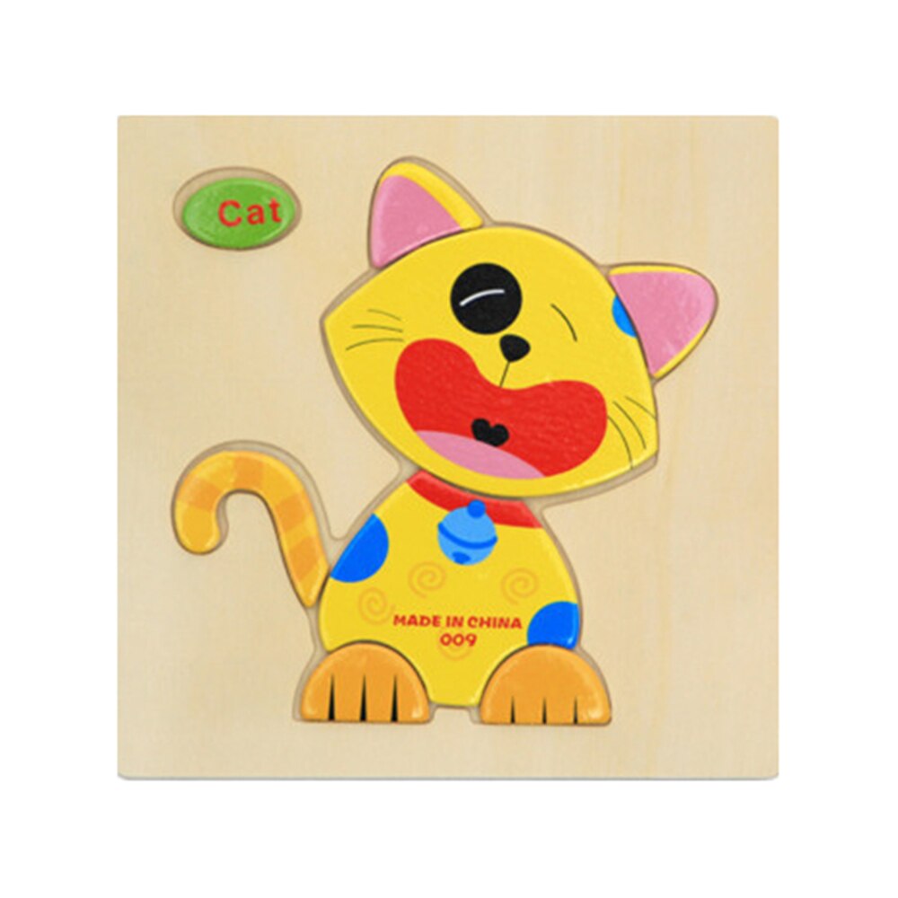 Mini Size 15*15CM Kids Toy Wood Puzzle Wooden 3D Puzzle Jigsaw for Children Baby Cartoon Animal/Traffic Puzzles Educational Toy