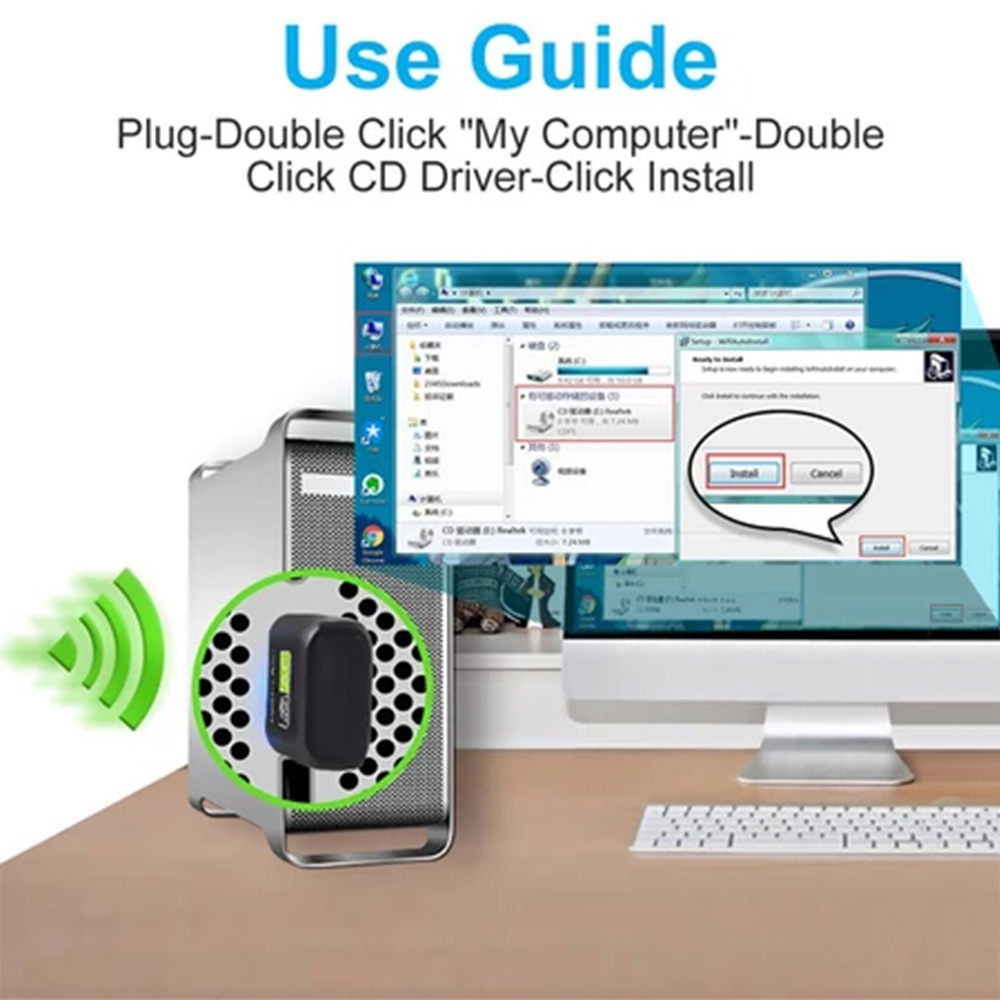 USB Wifi Dongle Bluetooth Wireless Adapter PC WiFi Receiver Network signal receiver transmitter