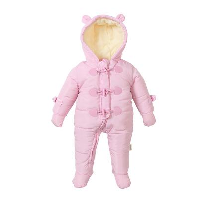 2022 Geboren Baby Kleding Verdikte Jongens Jumpers Pak Zuigeling Winter Kleding 100% Katoen Warmte Baby Meisje Jurk Hoodie kids: Pink / 24M
