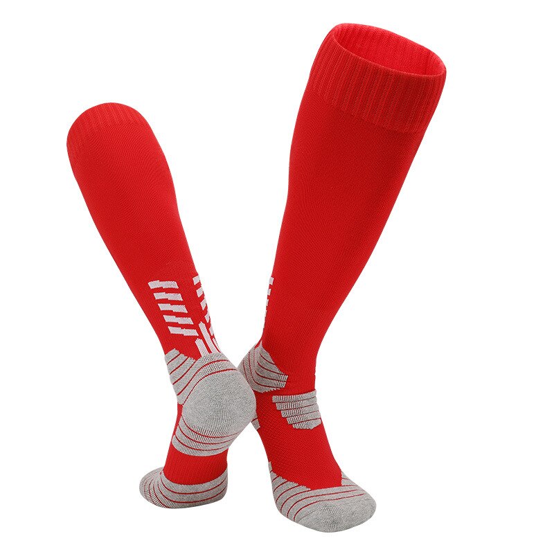 Calcetines largos de fútbol para niños y adultos, medias antideslizantes de entrenamiento para adolescentes, 3 par/lote: Red 3 Pairs / Kids (EU 32-37)