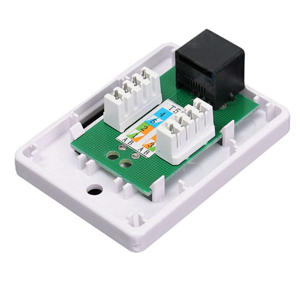 RJ45 White Extension Cable Desktop Unshielded Information Module Network Connector Single Port Ethernet Junction Box