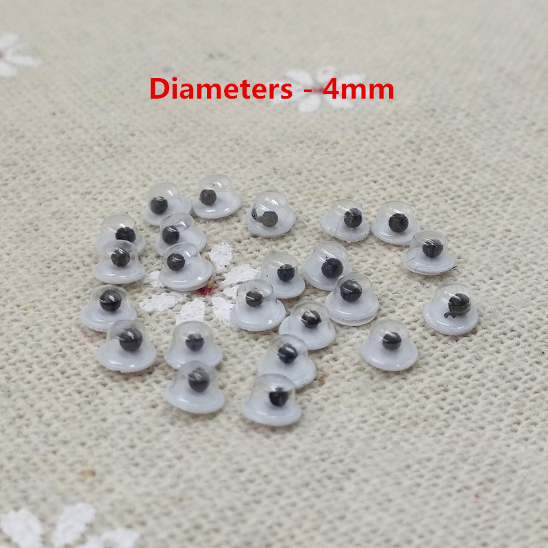 500pcs/lot Googly Eyes Stems Pompom Mixed Self-adhesive Eyes Glue On DIY For Toys Dolls Wiggly Eyeballs Scrapbooking Accessor: 4mm 500pcs