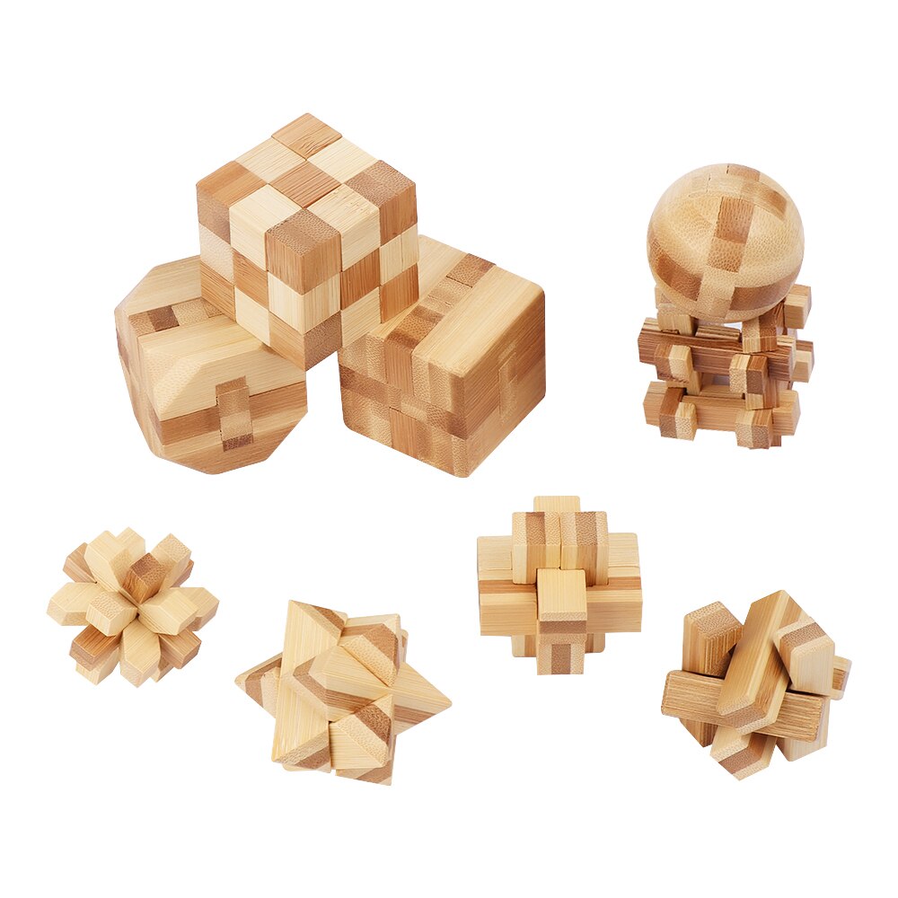 IQ Rompicapo Kong Ming Blocco Lu Ban Blocco 3D di Legno Interlocking Burr Puzzle Giocattolo Gioco Per Adulti Bambini