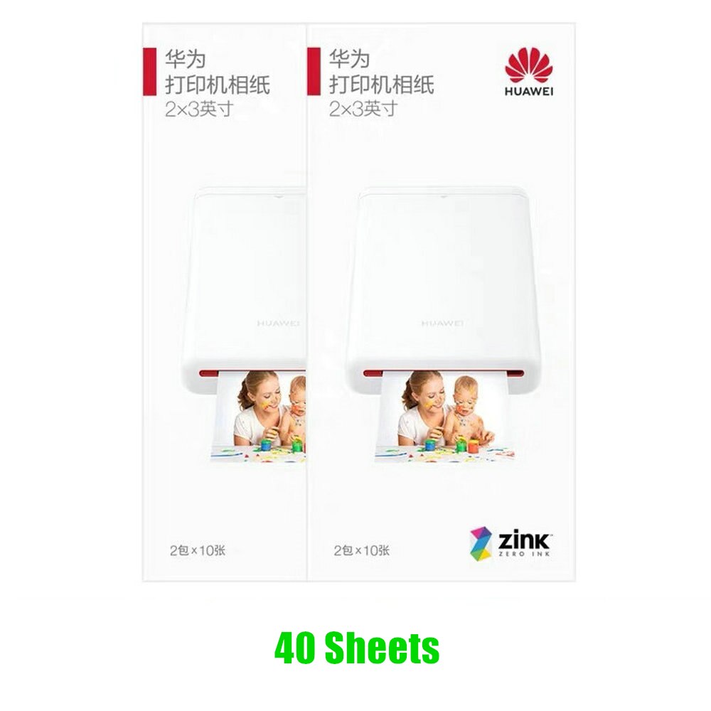 200 Sheets HUAWEI Photo Paper Zink 2*3 inch With Anti-counterfeiting For HUAWEI Mini Portable Pocket Photo AR Printer CV80: 40 Sheets