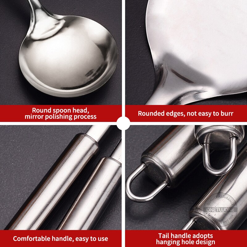 6 Pieces Cooking Utensil Set, Stainless Steel Kitchen Utensil Set with Organizer Holder Stand, Kitchen Cooking Tools