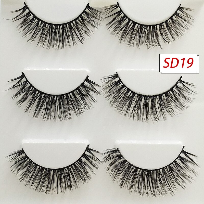 3 paires d&#39;autocollants de cils réutilisables, faux cils imperméables et durables, auto-adhésif pour femmes et petite amie: SD19