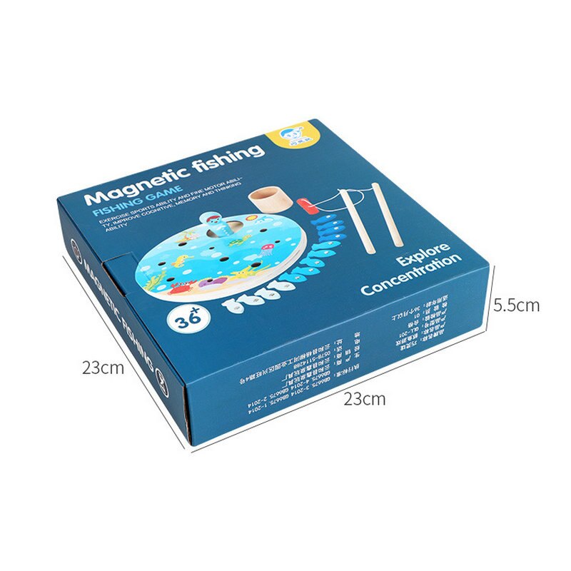 Magnetic fishing Educational wooden toys Pretend Play children fishing game magnetic Hand eye coordination training baby toygift