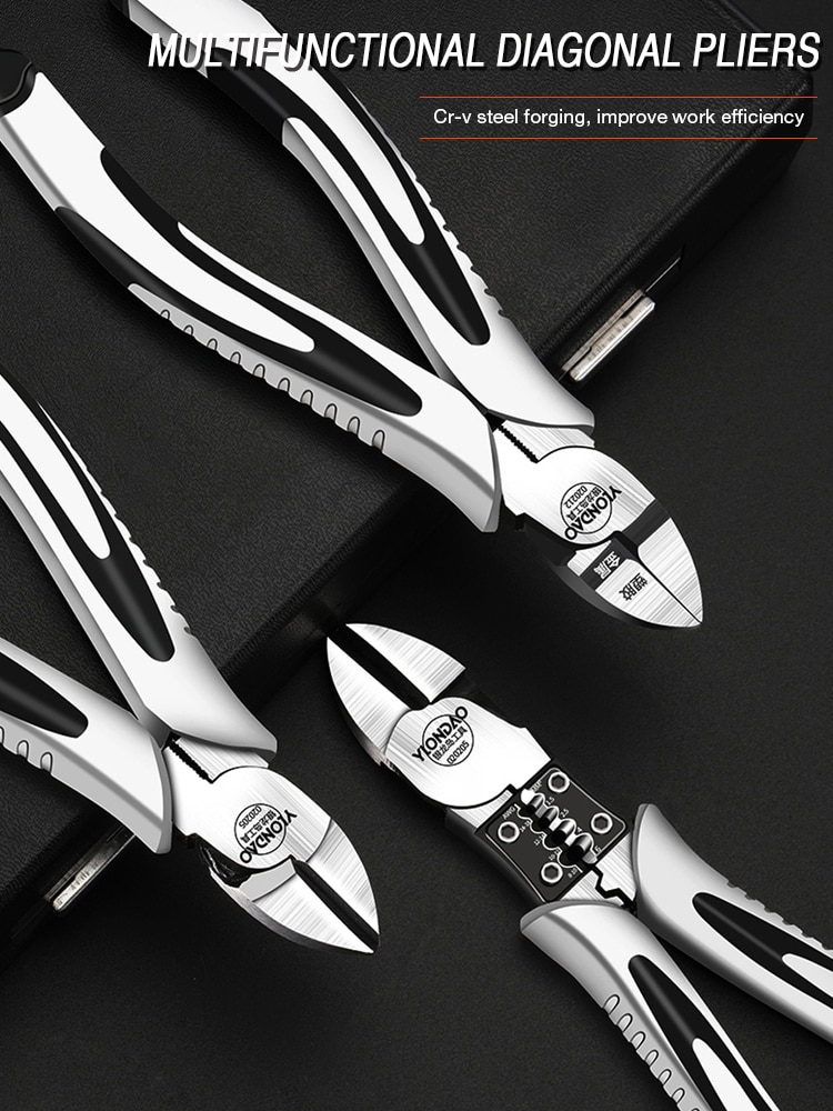 Multitool Pliers Set Wire Stripper Crimper Cable Cutter Crimping Crimp Electricians Tools Long Nose Diagonal Pliers