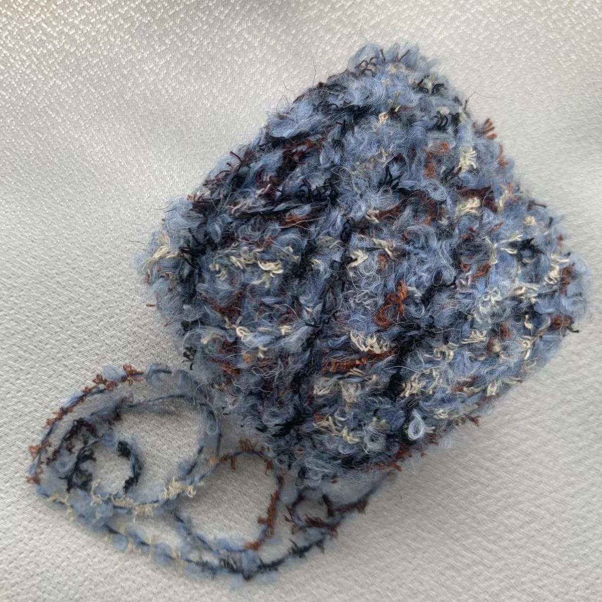 Feder Schleife Faden handgewebtes Garn DIY Häkelnadel Handstricken Kreis Garn DIY Pullover Jacke Wolle Schal Hut Wolle gestrickt: Lavendel