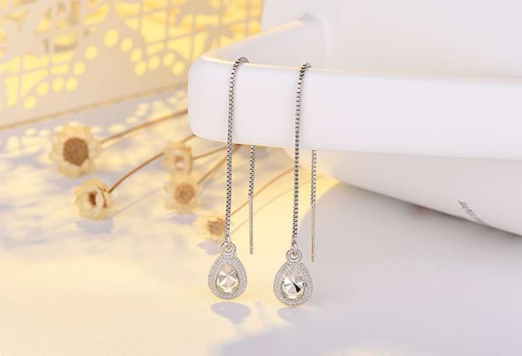 Lange Draad Kwastje Oorbellen Zilver Kleur Opknoping Vrouwen Oorbellen Zomer Sieraden Meisjes Party: Y10075 Silver