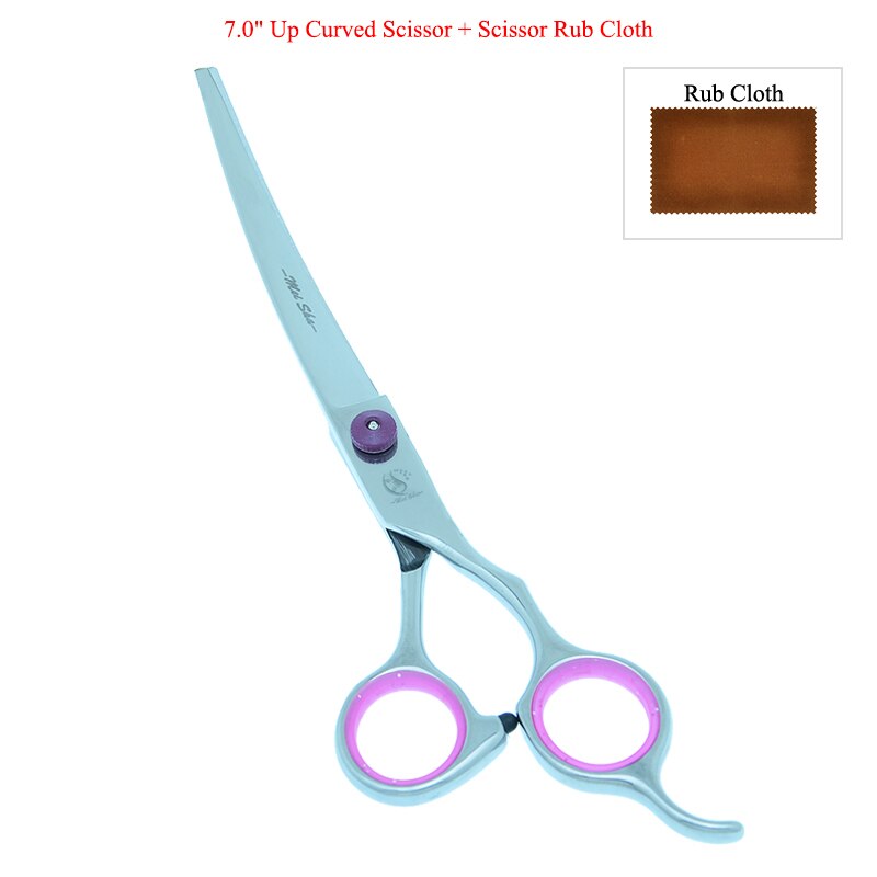 7.0" Stainless Steel Dogs Grooming Scissors Straight Scissor Thinning Shears Up Curved Tesoura Pets Clipper B0007A: B0007A-05-70