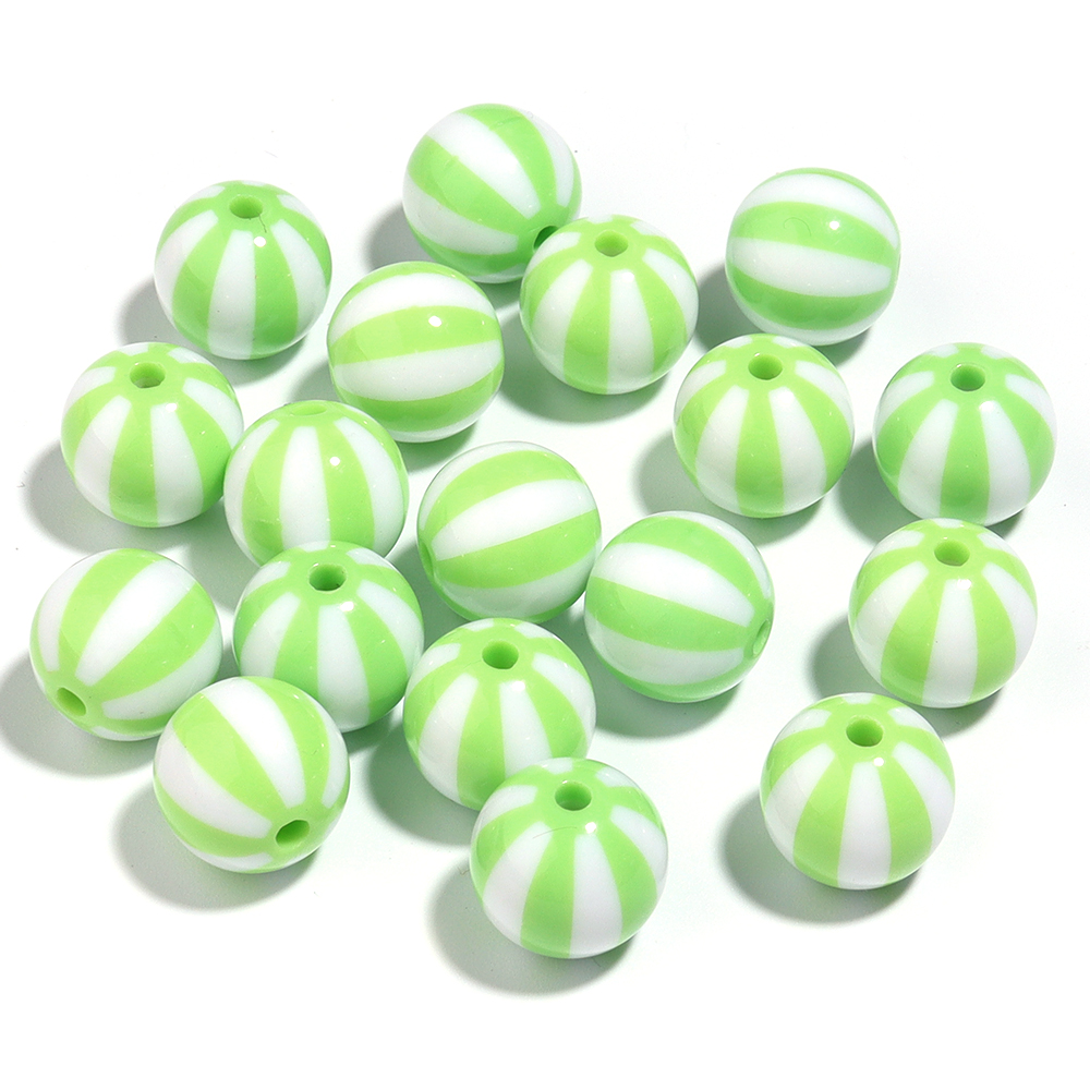 12mm 16mm 20mm akryl runde perler farvede stribede løse spacerperler til gør-det-selv håndlavede charms armbånd øreringe smykker fremstilling: Lavendel / 2mm