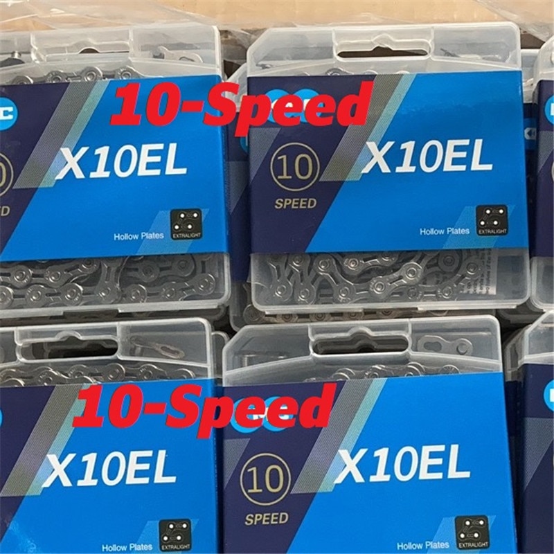 10 Speed MTB Mountain Bike Road Chain X10EL Silver Hollow Chain 116L With Link 10/20/30 Speed Bicycle Chain
