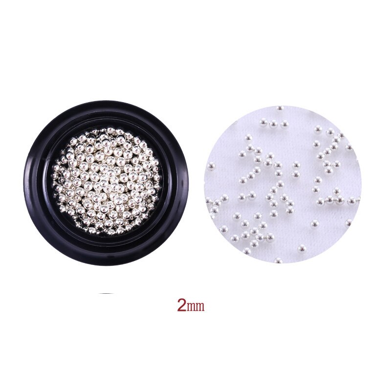 3D Metalen Micro Kralen Nail Art Decoraties Roestvrij Stalen Nagels Art Caviar Kralen Voor Nail Rose Goud Zilver Kralen Nail studs: F537-S2mm