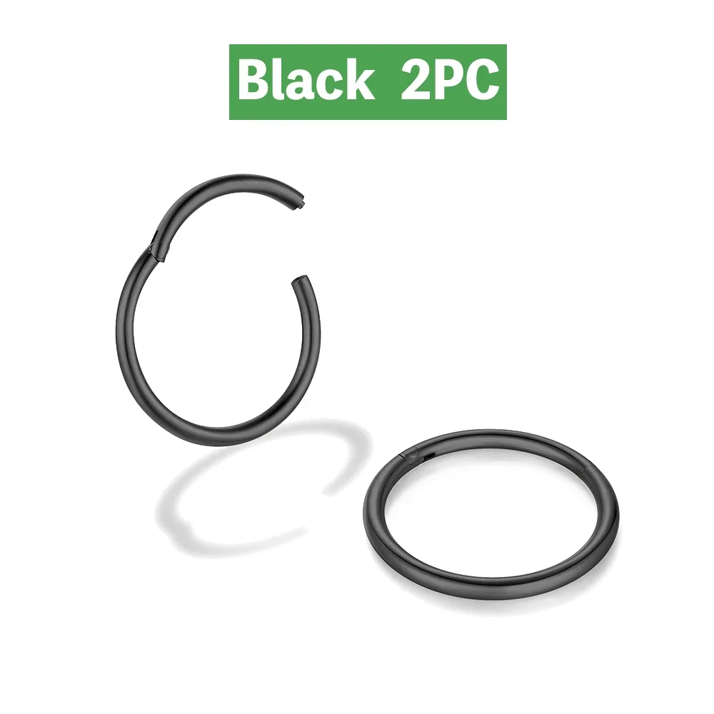 2/6PCS Naadloze 316L Rvs Neusring voor Mannen Goud Kleur Hoepel Oorbellen voor Vrouwen Septum Helix tragus Piercing Sieraden: Chocolade Kleur / Licht Geel Kleur