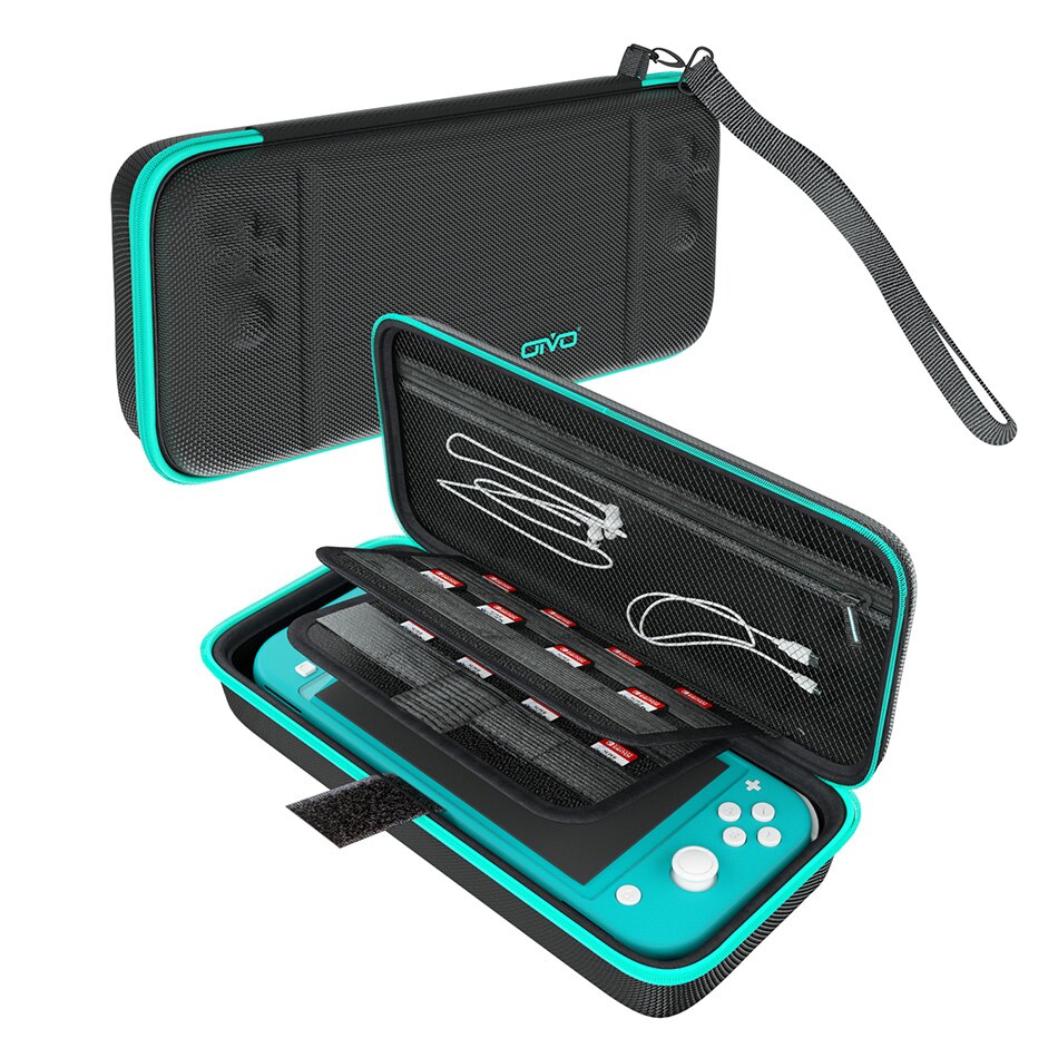 Sacoche de rangement pour Nintendo Switch Lite Portable coque rigide EVA Console de jeu étui de protection de transport Switch Lite accessoires: Green