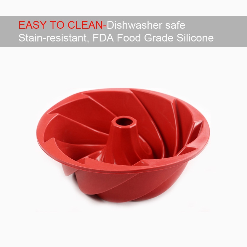 Upors stor spiralform fødevaregodkendt silikone bundt kageform 3d riflet kageform brød bageri bageværktøj bagegrej