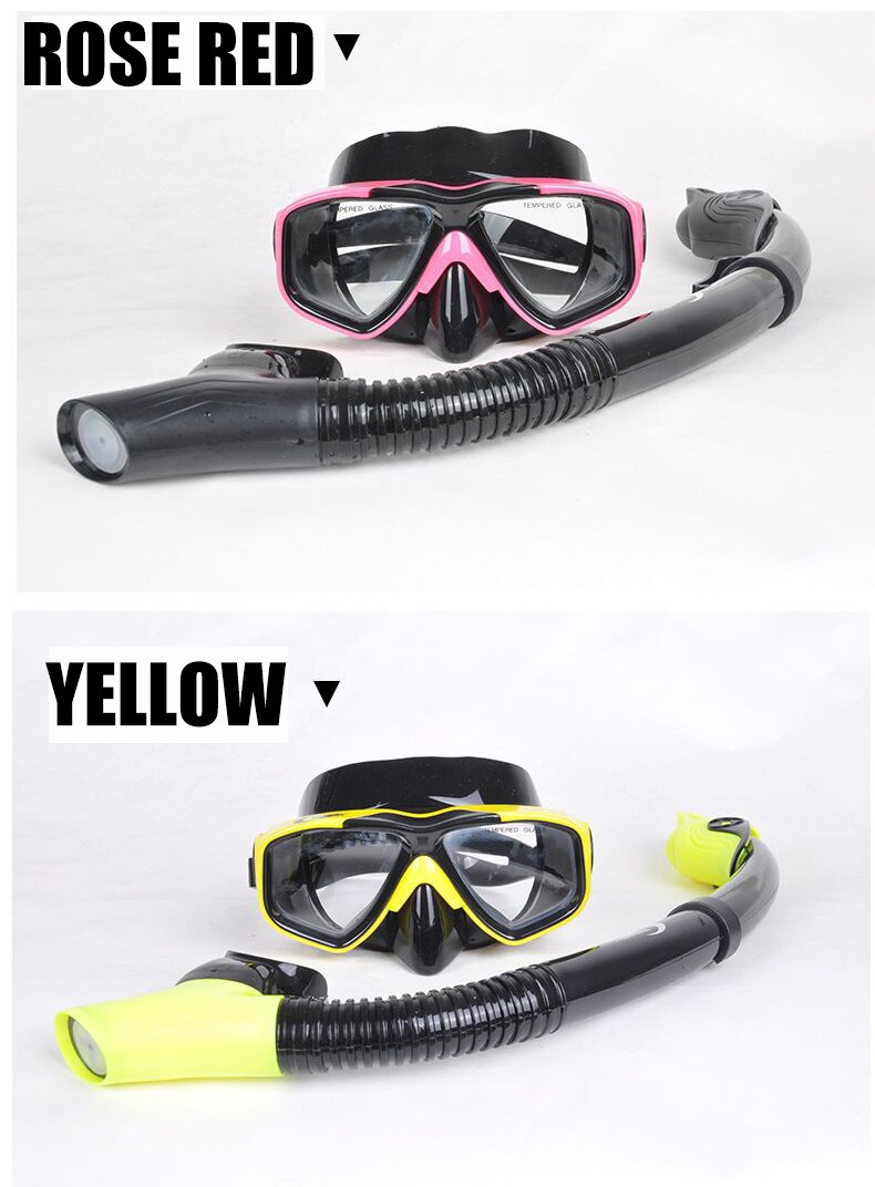 Máscaras de buceo para adultos, falda de silicona, gafas antivaho, equipo subacuático para piscina
