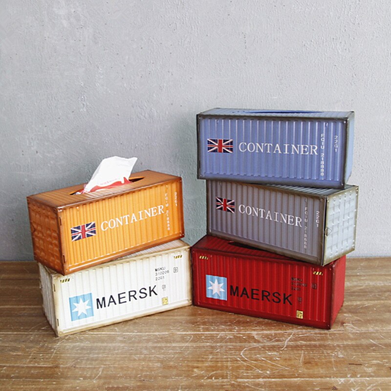 Tissue Box Iron Retro Arts Iron Decoration Container Antique Classical Container Model Case Box