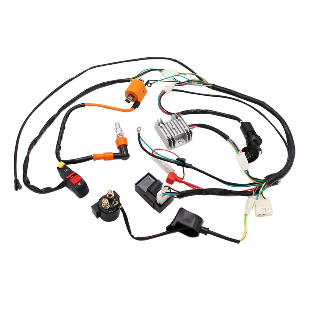 Reemplazo para ATV QUAD 150/200/250/300CC de cableado eléctrico completo arnés telar CDI bobina