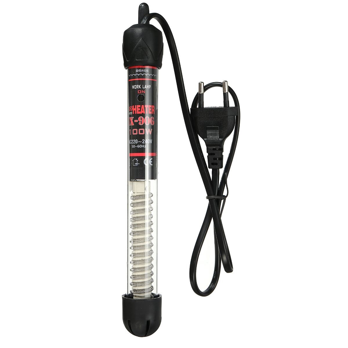 220-240V Automatic Water Heater Aquarium Submersible Fish Tank Constant Temperature Heating Rod 25W/50W/100W/200W/300W EU Plug: 100W