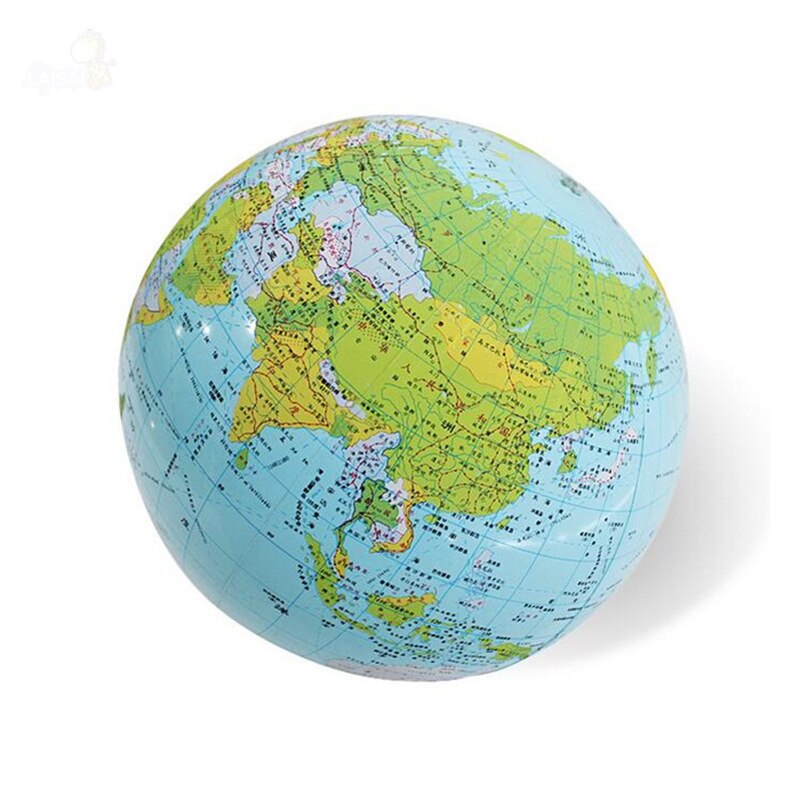 20CM Inflatable World Globe Teach Education Geography Toy Map Balloon Beach Ball
