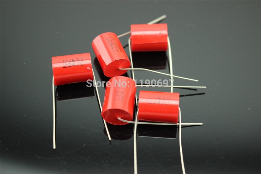 5PCS thin film capacitor Axial capacitor Coupling capacitor Copper lead 630V 224J 0.22UF 5% Amplifier