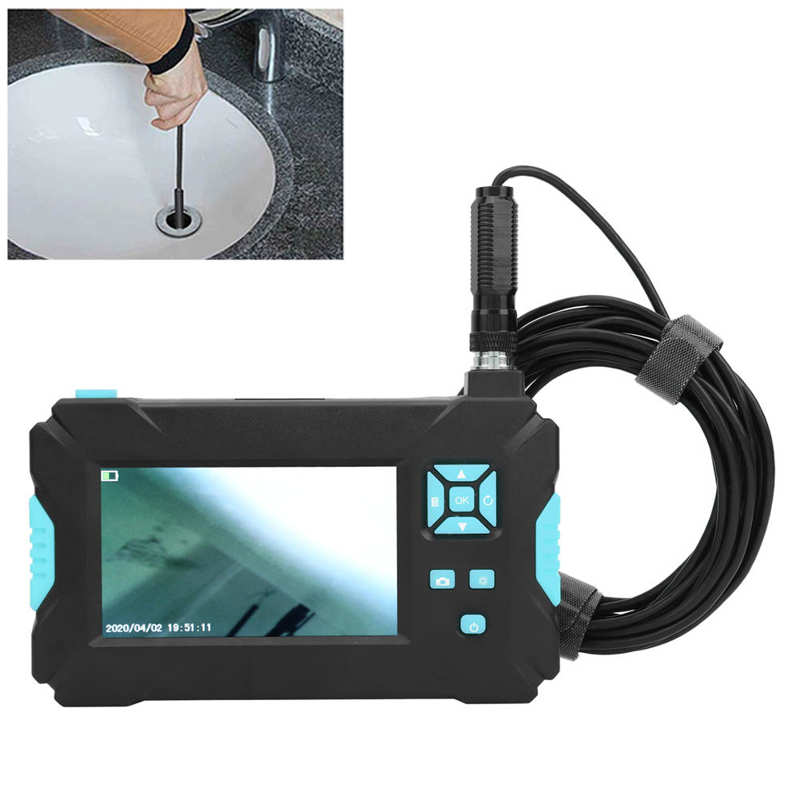 P30 5.5mm 4.3in Endoscope Camera Industrial Pipe Borescope with 1080P Screen 8 LEDs for Car Inspection