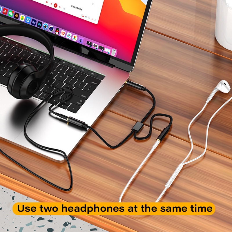 Cable divisor de auriculares, Cable de extensión de 3,5mm macho a 2 hembra, adaptador auxiliar para teléfono, portátil, Cable divisor de Audio MP3