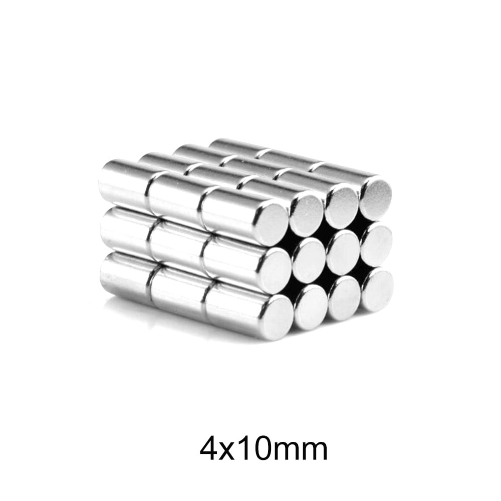 20 ~ 500Pcs 4X10 Sterke Cilinder Zeldzame Aarde Magneet 4Mm X 10Mm Electro Magnetics Ronde neodymium Magneet 4X10Mm Mini Kleine Magneet 4*10