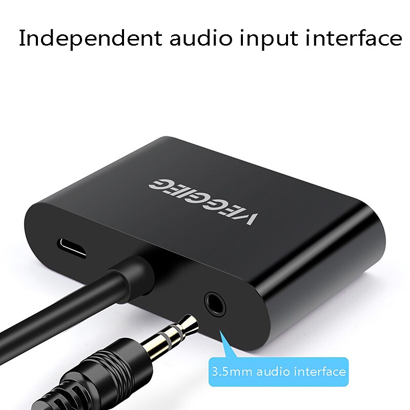 Veggieg Vga Naar Hdmi & Vga Adapter Met O Ondersteuning Vga Naar Hdmi Vga Splitter 1 In 2 Out