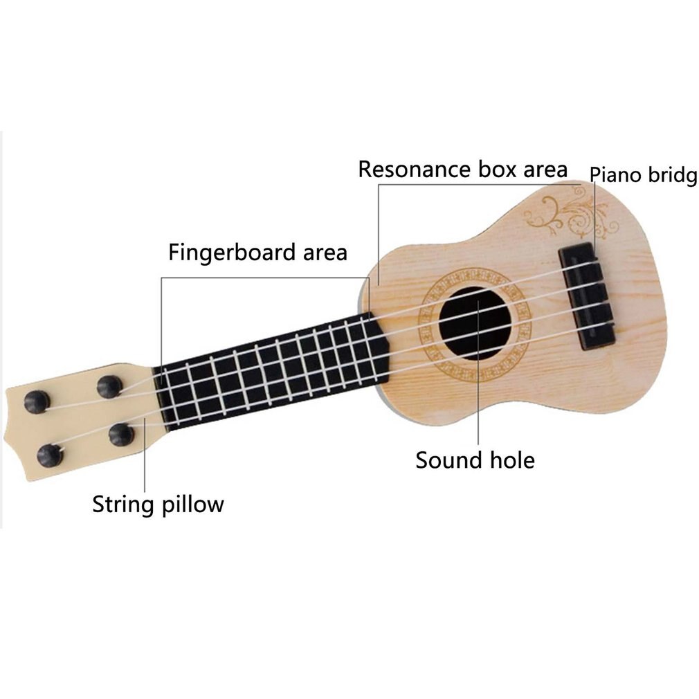 Mini Guitarra de 4 cuerdas para niños y principiantes, instrumento Musical de juguete, ukelele clásico, Educación Temprana, guitarra pequeña