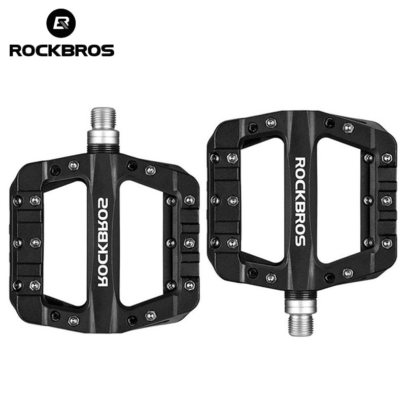 Rockbros mtb cykelpedal nylon bærende komposit mountainbike pedaler høj styrke skridsikker cykelpedaler overflade til vej bmx