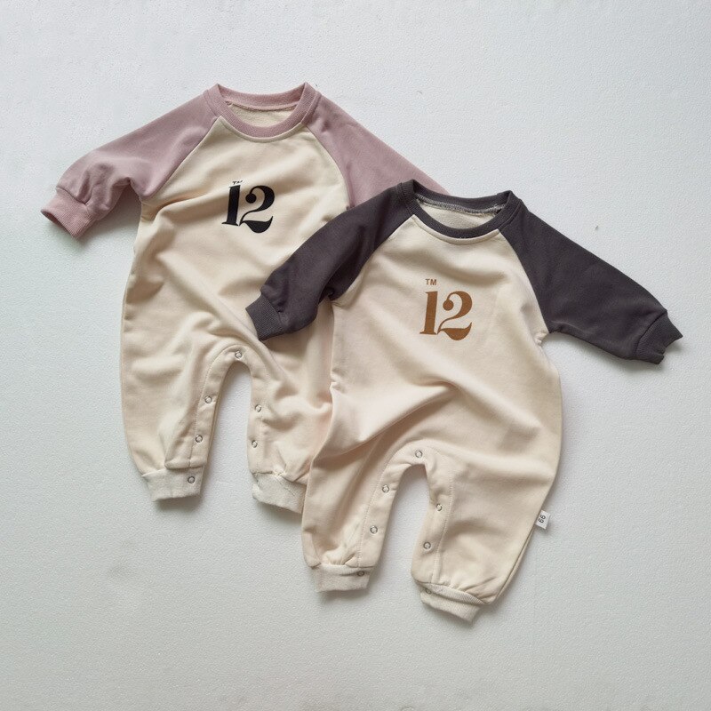 Casual Herfst Baby Rompertjes Lange Mouw Jongens Baby Kleding Meisjes Katoen Jumpsuit Nummer Gedrukt 12 Baby Kleding 0-24M