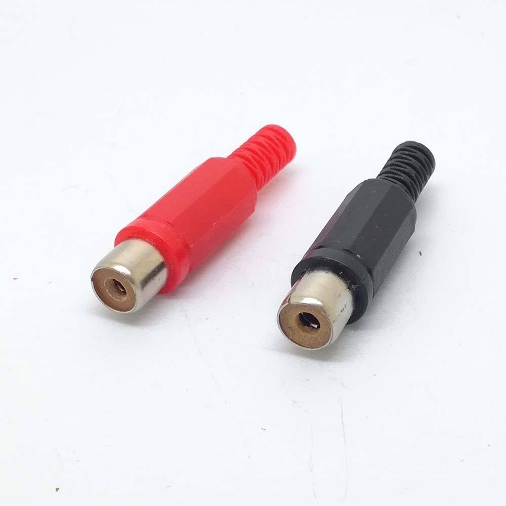 lot of Phono RCA av Female Socket Solder Termination adapter black and red