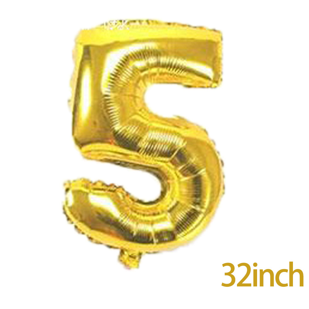 Anzahl ballons 32 zoll Baby Dusche Helium Folien ballon Gold Silber Rosa verrotten Blau Ziffer Globos Geburtstag Party Hochzeit ballon: Digital Ballon5