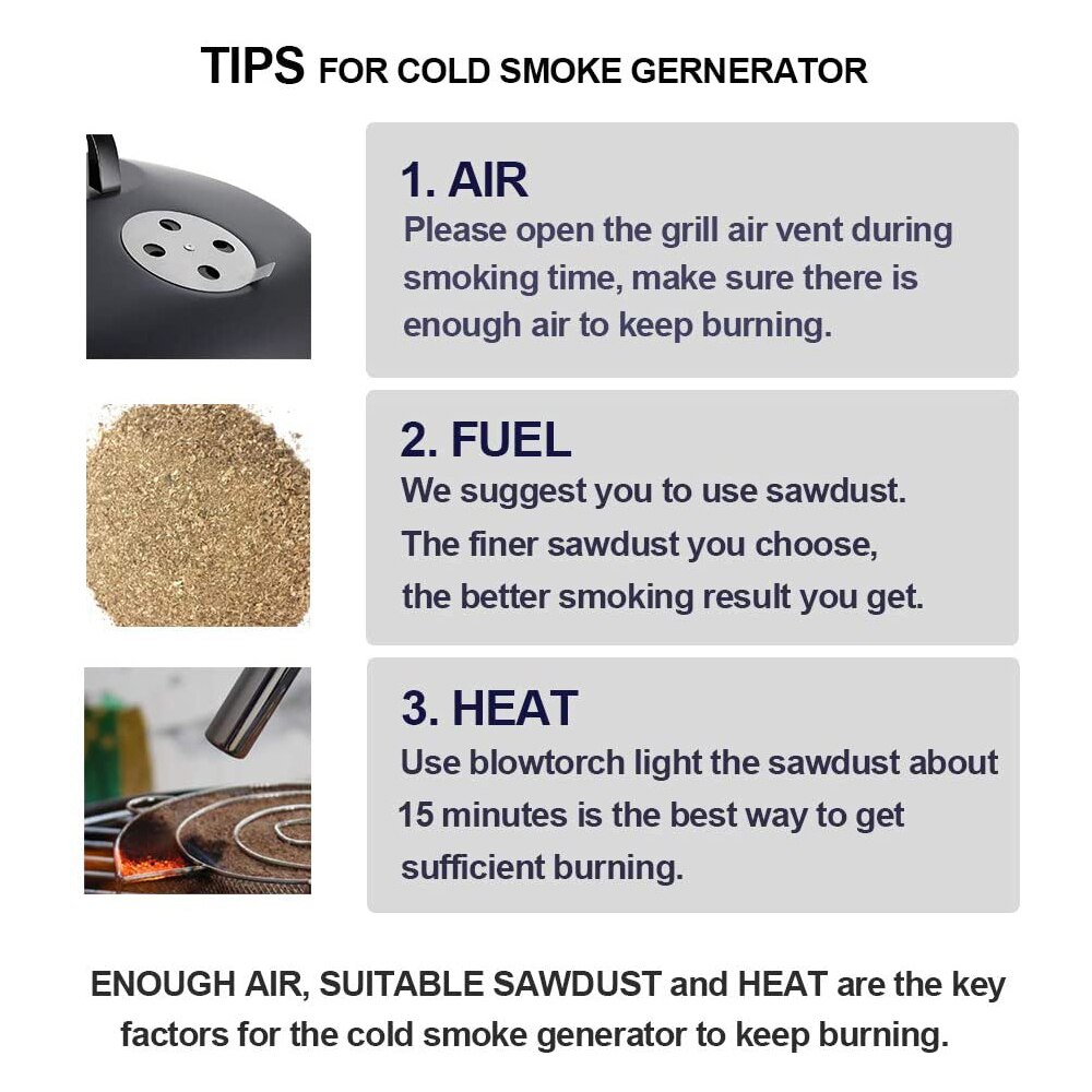 1Pcs Food Grade Stainless Steel Cold Smoker Generator BBQ Barbecue Grill Wood Chip Smoker Bacon Salmon Meat Burn Cooking Tools