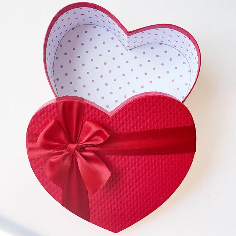 Red Heart Shaped Florist Hat Box Candy Boxes Set Valentine's Day Box Packaging Boxes Flowers Living Vase