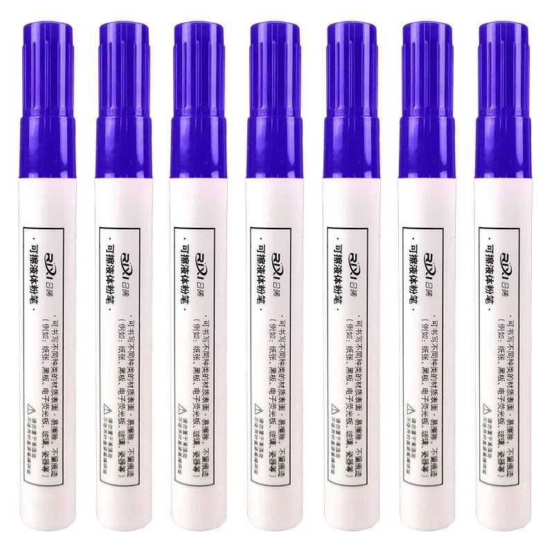 White Liquid Chalk Pen Marker Glass Windows Chalkboard Blackboard Liquid Ink Pen Used on Chalkboard Window White Pen: 7pc blue