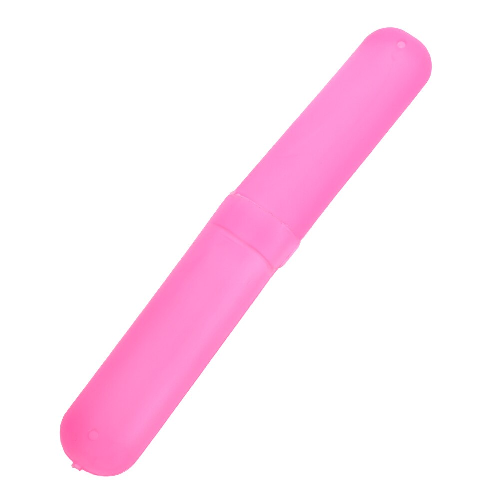 1Pcs Portable Travel Toothbrush Box Case Plastic Container for Toothbrush Holder Tube Plastic Cover Travel Accessories: Pink