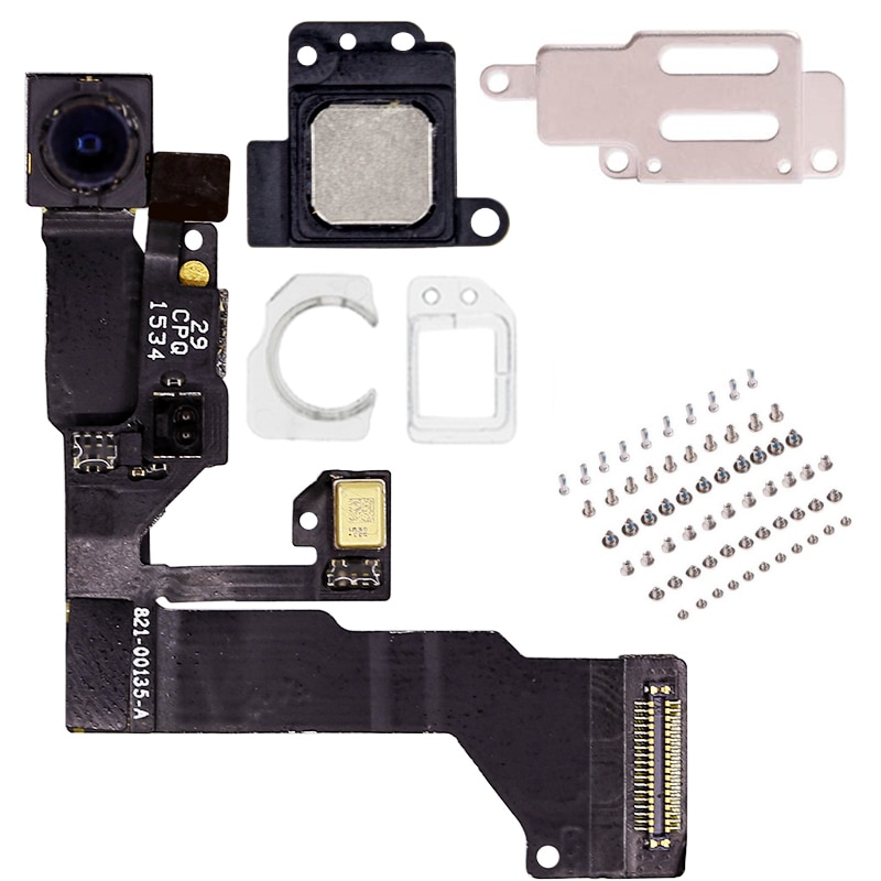 1 takım yakınlık sensörlü ışık ön kamera meclisi Flex kablo iPhone 5 5S 5C 6 6S artı kulaklık hoparlör Metal + vidalar