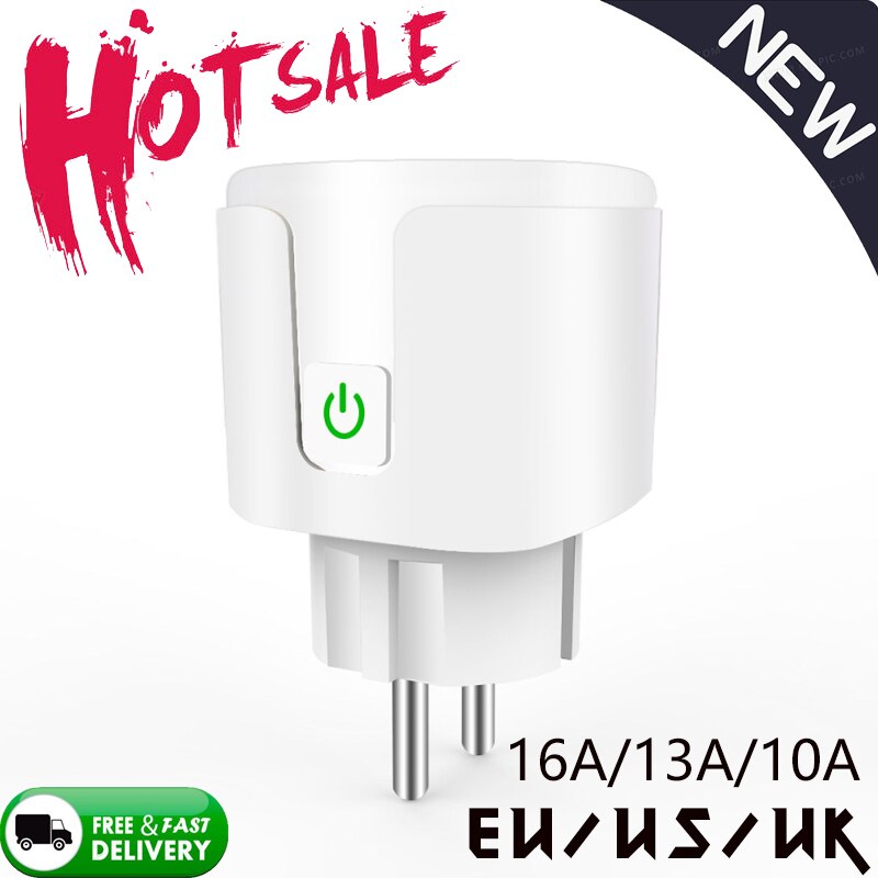 Tuya ZigBee Smart Plug EU/US/UK 16A Power Monitor Timer Socket Smart Home Wireless Compatible Alexa Google Home Assistant